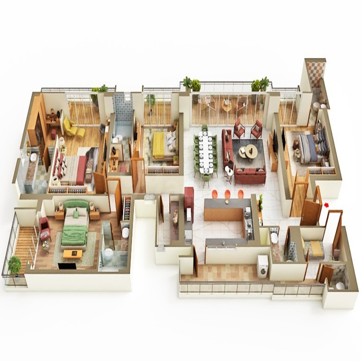 4 BHK Floor Plan